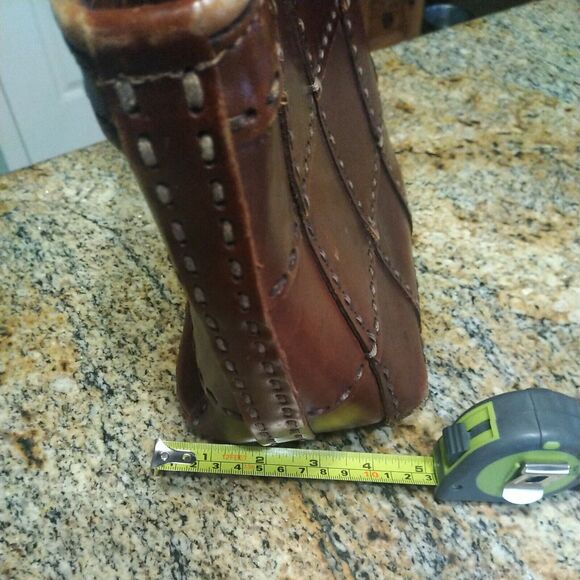 ELLEPI HAND BAG PURSE. Brown Leather Hand-made in Italy Nice - Picture 5 of 12